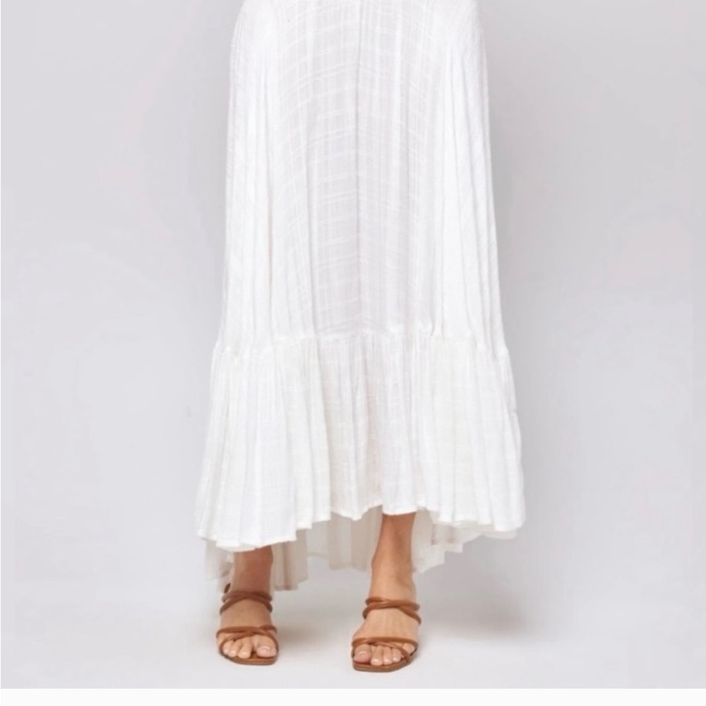 l*space White Smocked Summer Maxi Skirt xs
